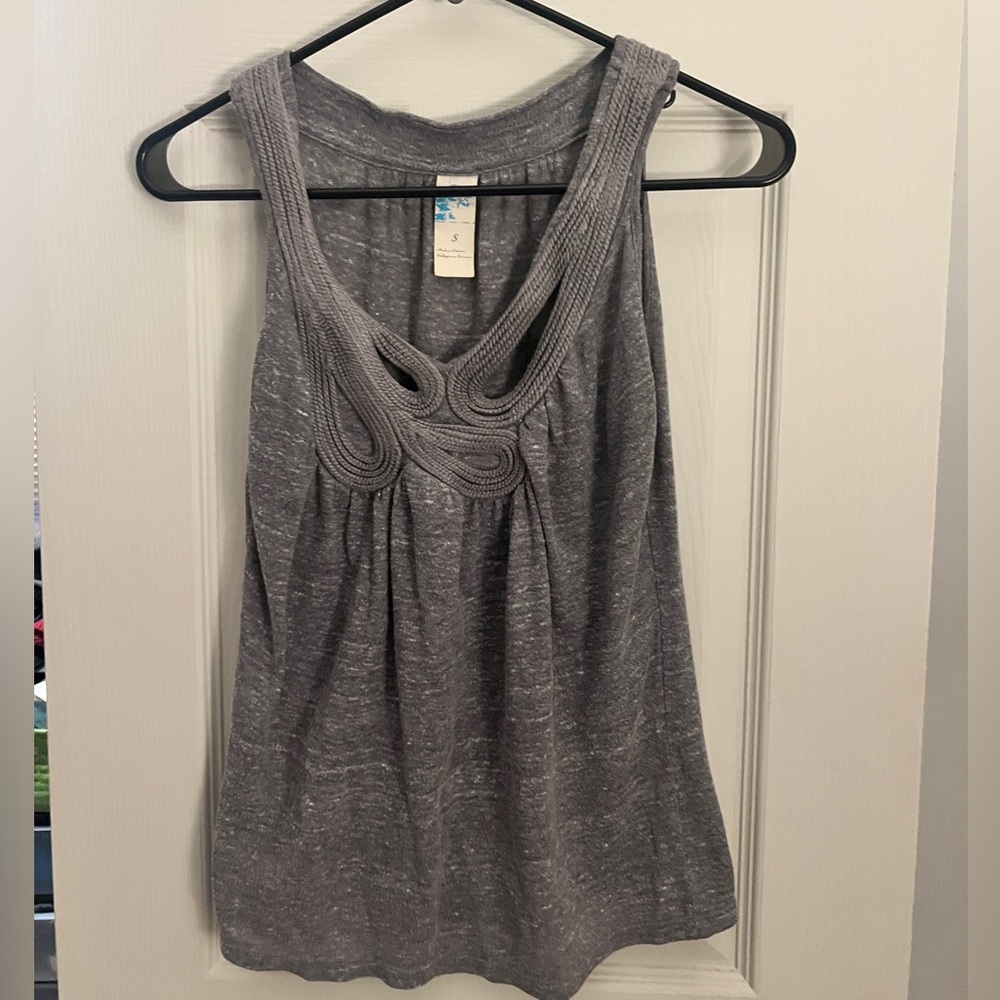 Anthropologie gray knit tank